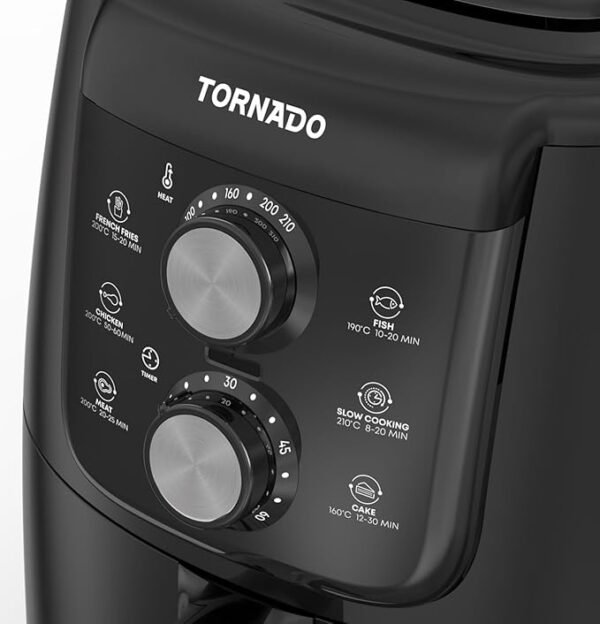 ⁦قلاية هوائية 1550 وات سعة 4 لتر من تورنيدو، أسود - THF-1554D-XL-BS⁩ - الصورة ⁦3⁩