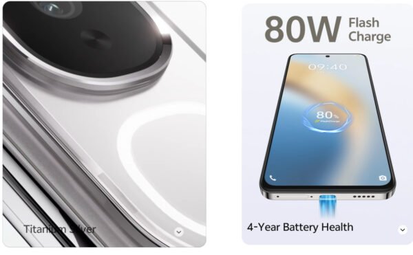 هاتف Vivo V40 Lite – شاشة AMOLED 120Hz، معالج Snapdragon 685