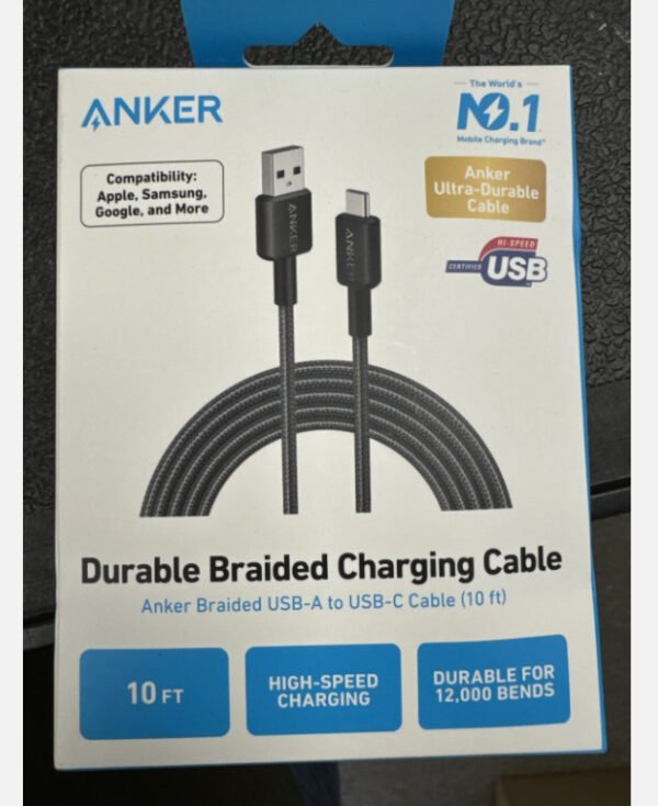 كابل شحن Anker USB-A إلى USB-C